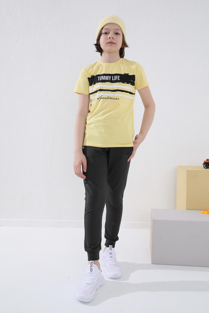Tommy Life Haki Erkek Çocuk Nakışlı Fermuar Cep Standart Kalıp Manşetli Eşofman Alt - 64044. 2 Tommy Life Haki Erkek Çocuk Nakışlı Fermuar Cep Standart Kalıp Manşetli Eşofman Alt - 64044. 2