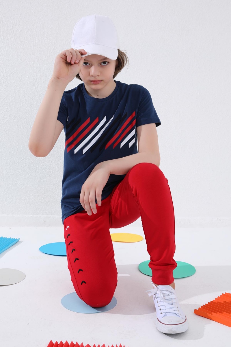 Tommy Life Kırmızı Erkek Çocuk Nakışlı Fermuar Cep Standart Kalıp Manşetli Eşofman Alt - 64044. 6 Tommy Life Kırmızı Erkek Çocuk Nakışlı Fermuar Cep Standart Kalıp Manşetli Eşofman Alt - 64044. 6
