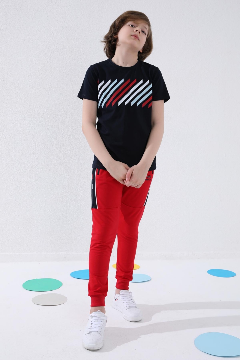 Tommy Life Kırmızı Erkek Çocuk Jogger Yarım Şeritli Standart Kalıp Manşetli Eşofman Alt - 64047. 9 Tommy Life Kırmızı Erkek Çocuk Jogger Yarım Şeritli Standart Kalıp Manşetli Eşofman Alt - 64047. 9