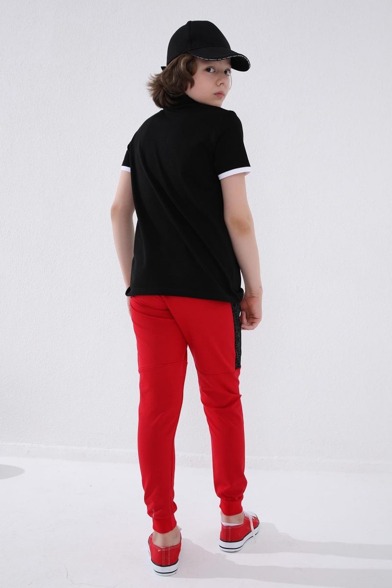 Tommy Life Kırmızı Erkek Çocuk Karışık Desen Şeritli Jogger Dar Kalıp Manşetli Eşofman Alt - 64051. 8 Tommy Life Kırmızı Erkek Çocuk Karışık Desen Şeritli Jogger Dar Kalıp Manşetli Eşofman Alt - 64051. 8