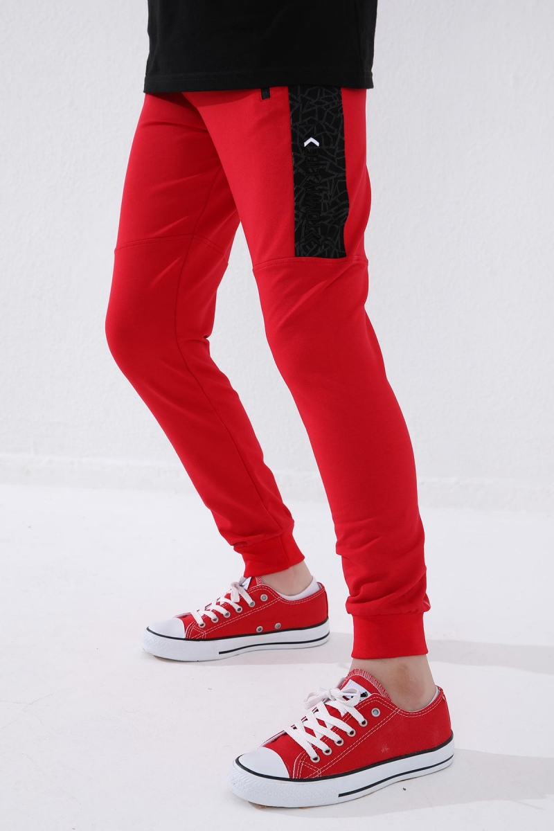 Tommy Life Kırmızı Erkek Çocuk Karışık Desen Şeritli Jogger Dar Kalıp Manşetli Eşofman Alt - 64051. 1 Tommy Life Kırmızı Erkek Çocuk Karışık Desen Şeritli Jogger Dar Kalıp Manşetli Eşofman Alt - 64051. 1