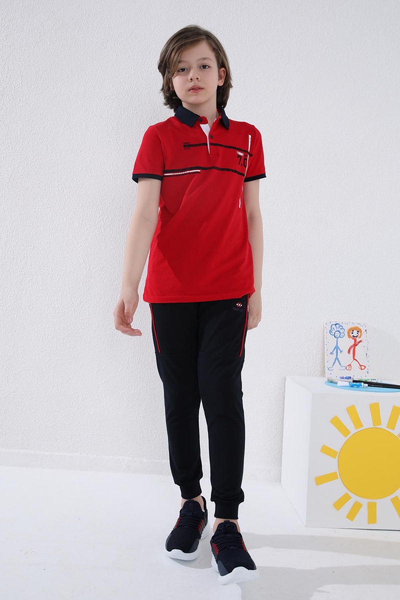 Tommy Life Lacivert Erkek Çocuk Jogger Yarım Şeritli Standart Kalıp Manşetli Eşofman Alt - 64047. 2 Tommy Life Lacivert Erkek Çocuk Jogger Yarım Şeritli Standart Kalıp Manşetli Eşofman Alt - 64047. 2