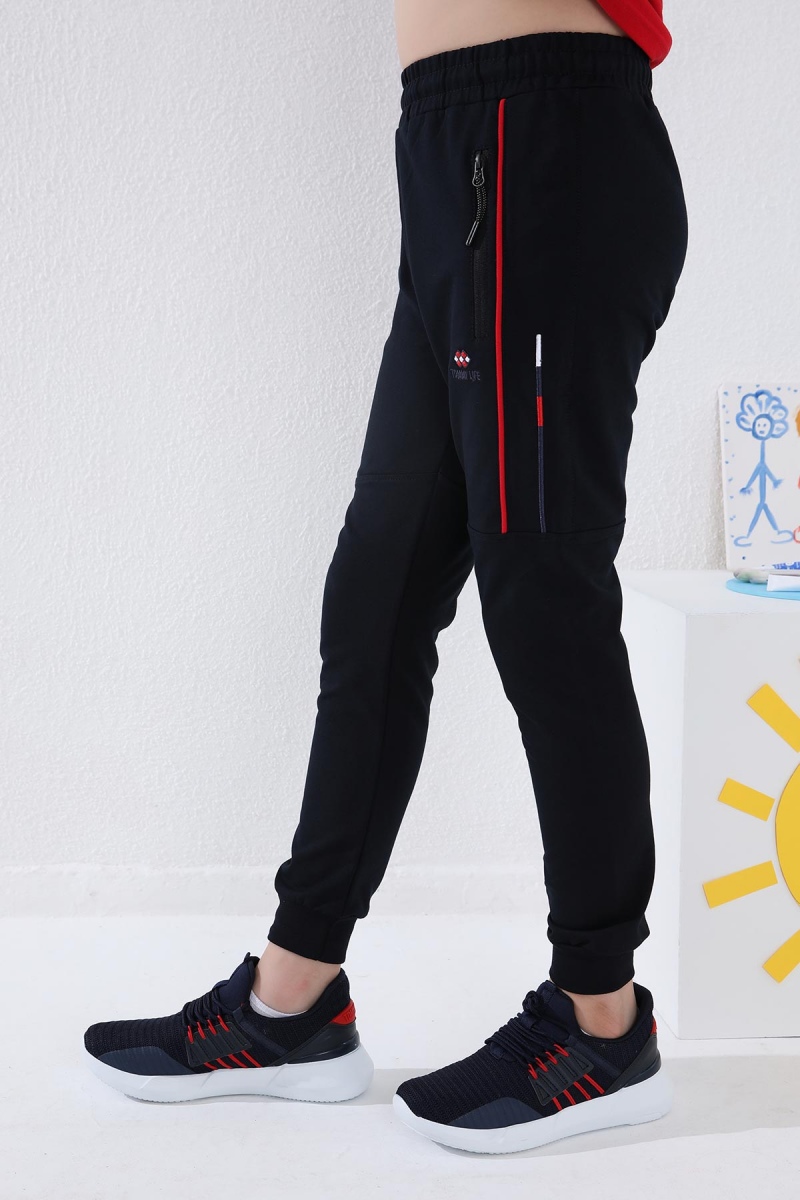 Tommy Life Lacivert Erkek Çocuk Jogger Yarım Şeritli Standart Kalıp Manşetli Eşofman Alt - 64047. 1 Tommy Life Lacivert Erkek Çocuk Jogger Yarım Şeritli Standart Kalıp Manşetli Eşofman Alt - 64047. 1