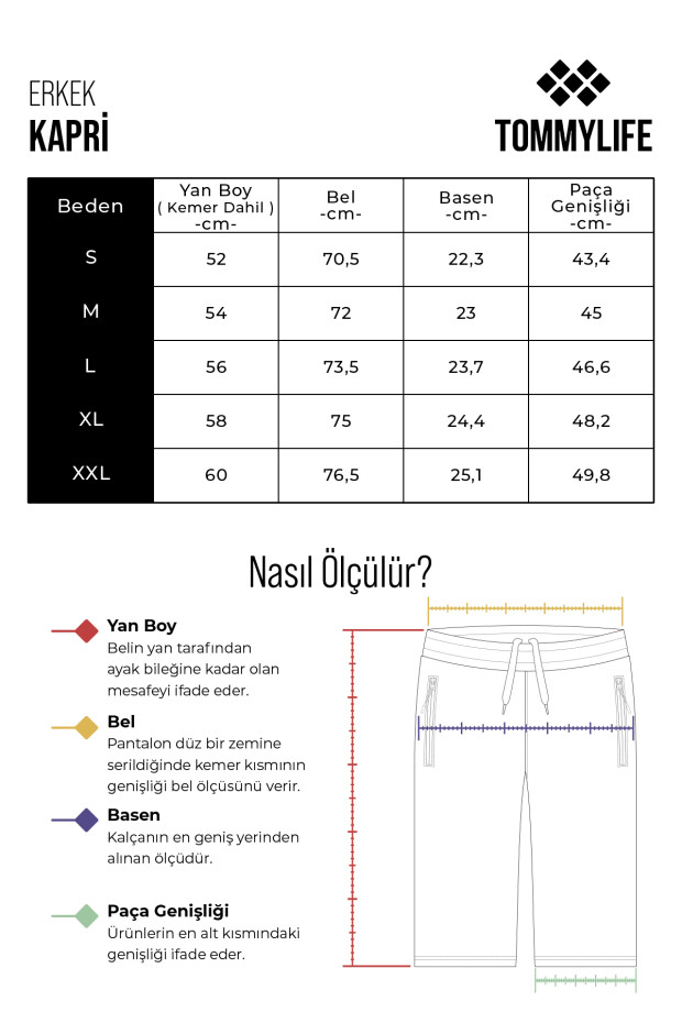 Koyu Gri Pamuklu Yumuşak Dokulu Standart Fit Nakışlı Erkek Kapri - 83102 - 6