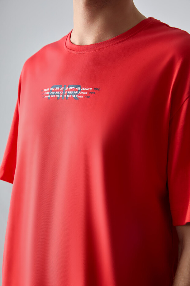 Fiesta %100 Pamuk Kalın Yumuşak Dokulu Oversize Fit Baskılı Erkek T-Shirt - 88356 - 3