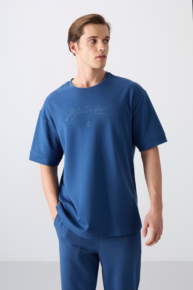 Parlament Pamuklu Kalın Yumuşak Dokulu Oversize Fit Baskılı Erkek T-Shirt - 88320 - 1