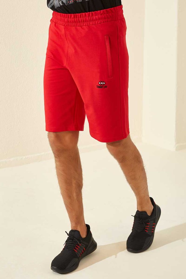 Tommy Life Kırmızı Fermuar Cepli Standart Kalıp Erkek Şort - 81138. 1 Tommy Life Kırmızı Fermuar Cepli Standart Kalıp Erkek Şort - 81138. 1