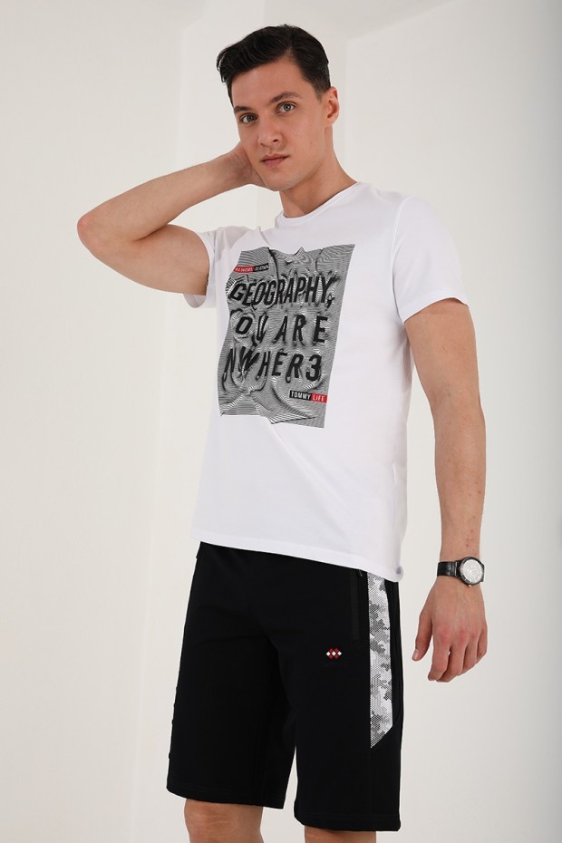 Tommy Life Lacivert Kamuflaj Baskı Şeritli Fermuar Cepli Bağcıklı Standart Kalıp Erkek Şort - 81180. 7 Tommy Life Lacivert Kamuflaj Baskı Şeritli Fermuar Cepli Bağcıklı Standart Kalıp Erkek Şort - 81180. 7