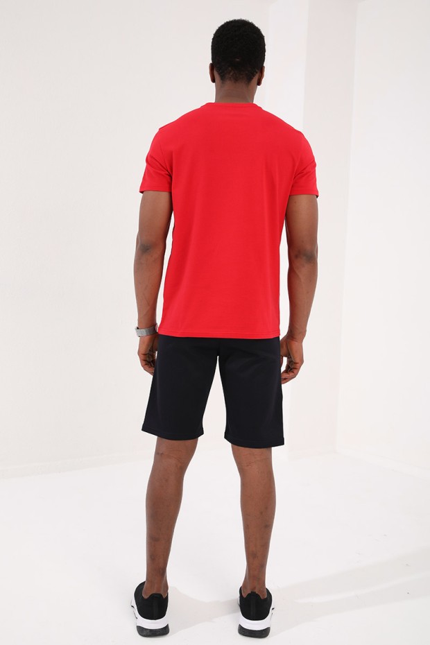Tommy Life Lacivert Yazı Baskılı Fermuar Cepli Bağcıklı Standart Kalıp Erkek Şort - 81205. 10 Tommy Life Lacivert Yazı Baskılı Fermuar Cepli Bağcıklı Standart Kalıp Erkek Şort - 81205. 10