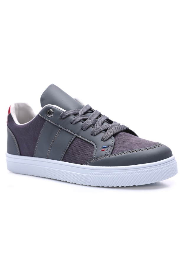 Tommy Life Füme Bağcıklı Suni Deri Detaylı Erkek Spor Ayakkabı - 89065. 5 Tommy Life Füme Bağcıklı Suni Deri Detaylı Erkek Spor Ayakkabı - 89065. 5