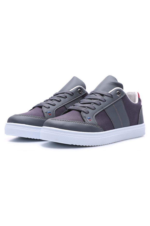 Tommy Life Füme Bağcıklı Suni Deri Detaylı Erkek Spor Ayakkabı - 89065. 2 Tommy Life Füme Bağcıklı Suni Deri Detaylı Erkek Spor Ayakkabı - 89065. 2
