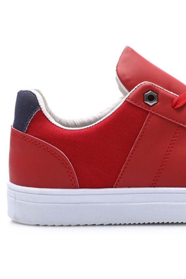 Tommy Life Kırmızı Bağcıklı Suni Deri Detaylı Erkek Spor Ayakkabı - 89065. 3 Tommy Life Kırmızı Bağcıklı Suni Deri Detaylı Erkek Spor Ayakkabı - 89065. 3