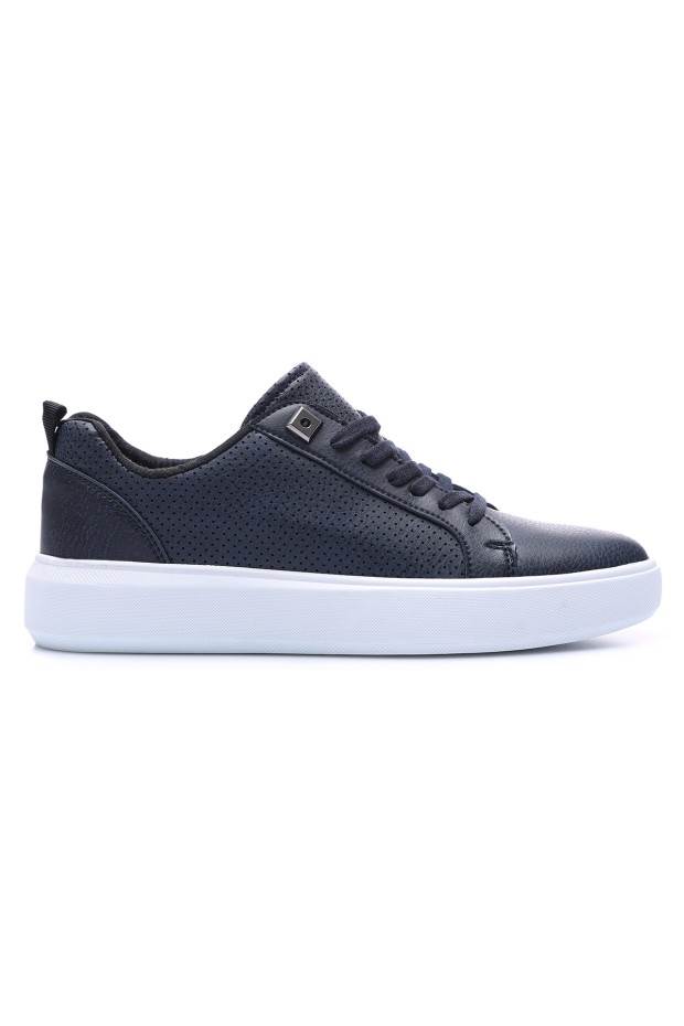 Tommy Life Lacivert Delikli Bağcıklı Suni Deri Erkek Spor Ayakkabı - 89055. 3 Tommy Life Lacivert Delikli Bağcıklı Suni Deri Erkek Spor Ayakkabı - 89055. 3