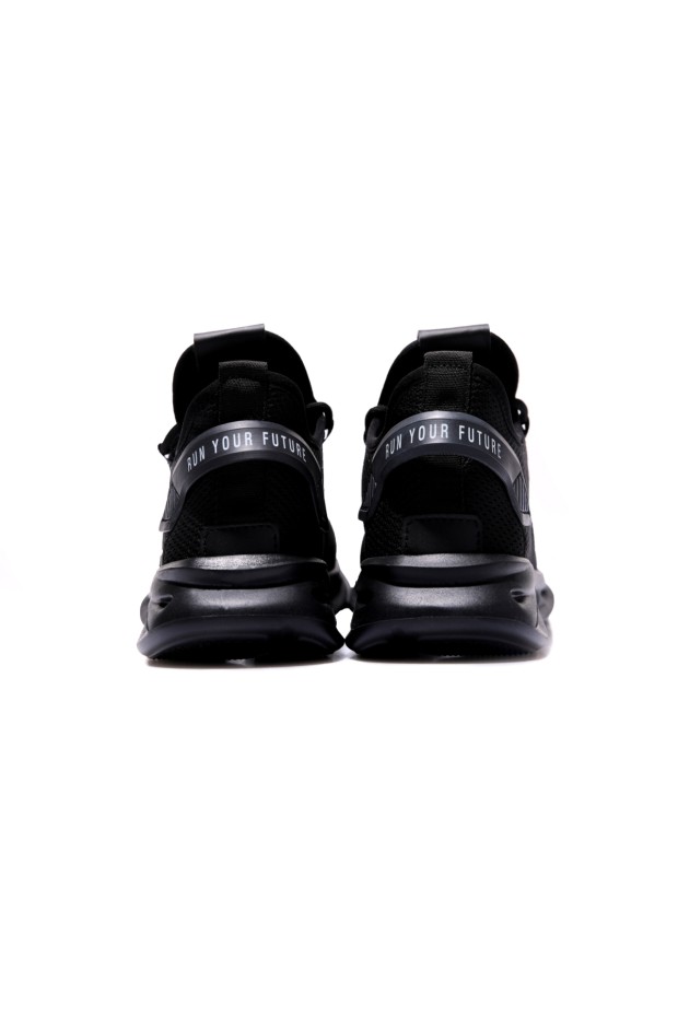 Tommy Life Siyah Lastik Bağcıklı Nakış Detaylı Yüksek Taban Erkek Spor Ayakkabı - 89053. 8