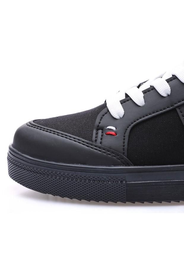 Tommy Life Siyah Bağcıklı Suni Deri Detaylı Erkek Spor Ayakkabı - 89065. 4