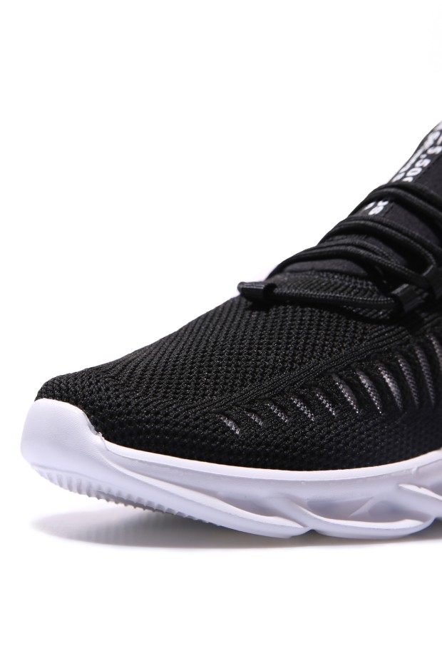 Tommy Life Siyah - Beyaz Fileli Lastik Bağcıklı Yüksek Taban Erkek Spor Ayakkabı - 89060. 1 Tommy Life Siyah - Beyaz Fileli Lastik Bağcıklı Yüksek Taban Erkek Spor Ayakkabı - 89060. 1