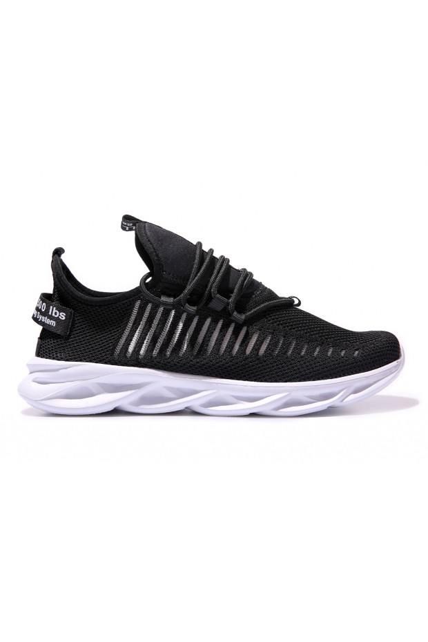 Tommy Life Siyah - Beyaz Fileli Lastik Bağcıklı Yüksek Taban Erkek Spor Ayakkabı - 89060. 5 Tommy Life Siyah - Beyaz Fileli Lastik Bağcıklı Yüksek Taban Erkek Spor Ayakkabı - 89060. 5