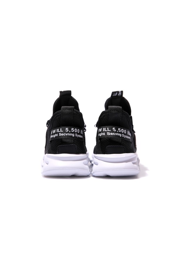 Tommy Life Siyah - Beyaz Fileli Lastik Bağcıklı Yüksek Taban Erkek Spor Ayakkabı - 89060. 4 Tommy Life Siyah - Beyaz Fileli Lastik Bağcıklı Yüksek Taban Erkek Spor Ayakkabı - 89060. 4