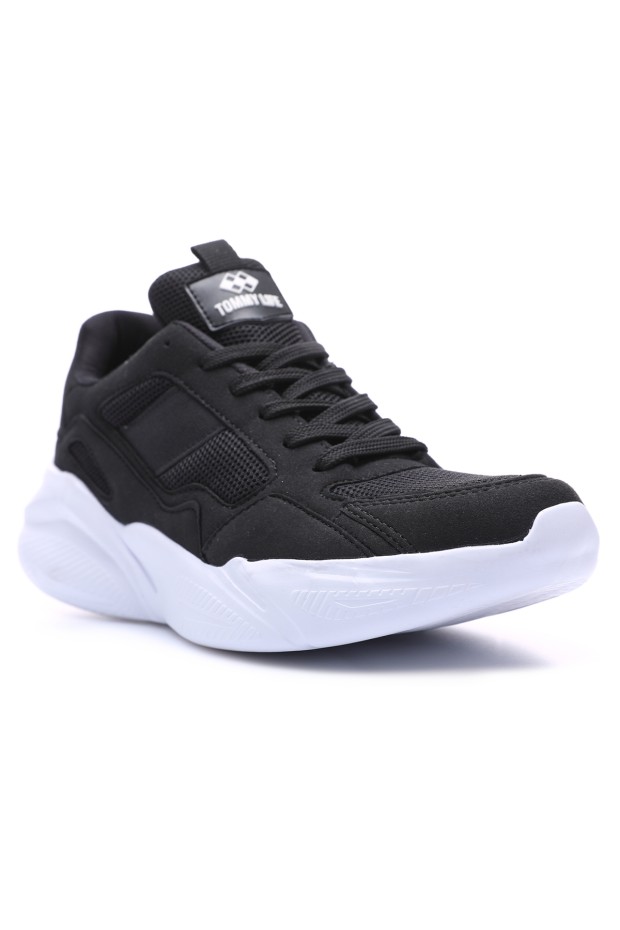 Tommy Life Siyah - Beyaz Bağcıklı File Detaylı Yüksek Taban Erkek Spor Ayakkabı - 89063. 5 Tommy Life Siyah - Beyaz Bağcıklı File Detaylı Yüksek Taban Erkek Spor Ayakkabı - 89063. 5