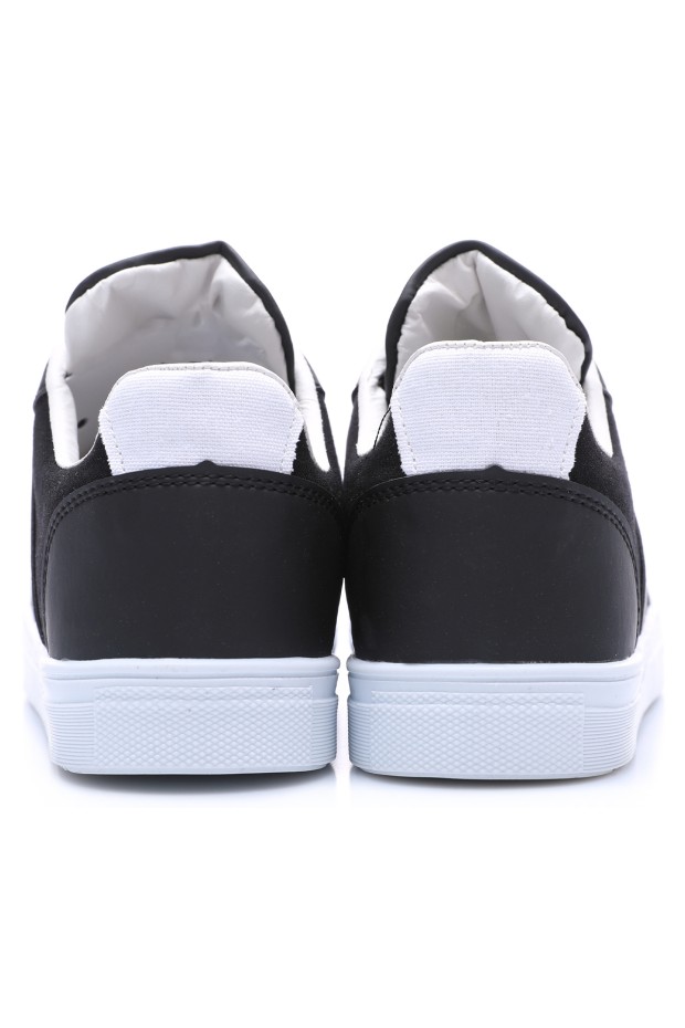 Tommy Life Siyah - Beyaz Bağcıklı Suni Deri Detaylı Erkek Spor Ayakkabı - 89065. 7 Tommy Life Siyah - Beyaz Bağcıklı Suni Deri Detaylı Erkek Spor Ayakkabı - 89065. 7