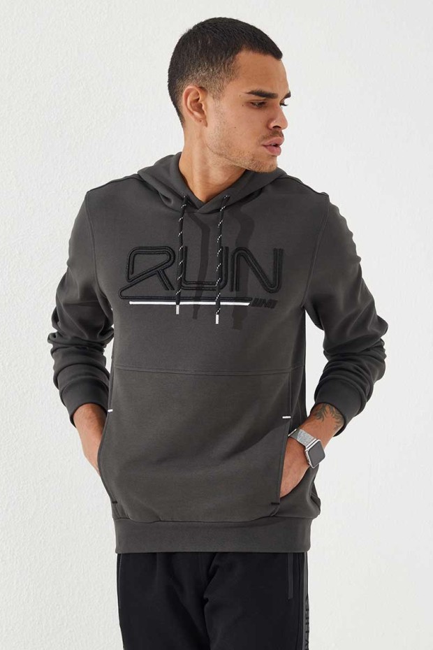 Tommy Life Haki Yazı Nakışlı Standart Kalıp Kapüşonlu Erkek Sweatshirt - 87887. 4 Tommy Life Haki Yazı Nakışlı Standart Kalıp Kapüşonlu Erkek Sweatshirt - 87887. 4