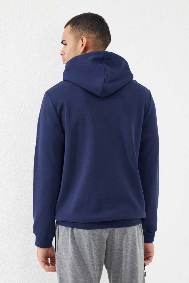 Tommy Life İndigo Kanguru Cep Standart Kalıp Kapüşonlu Erkek Sweatshirt - 87883. 7 Tommy Life İndigo Kanguru Cep Standart Kalıp Kapüşonlu Erkek Sweatshirt - 87883. 7