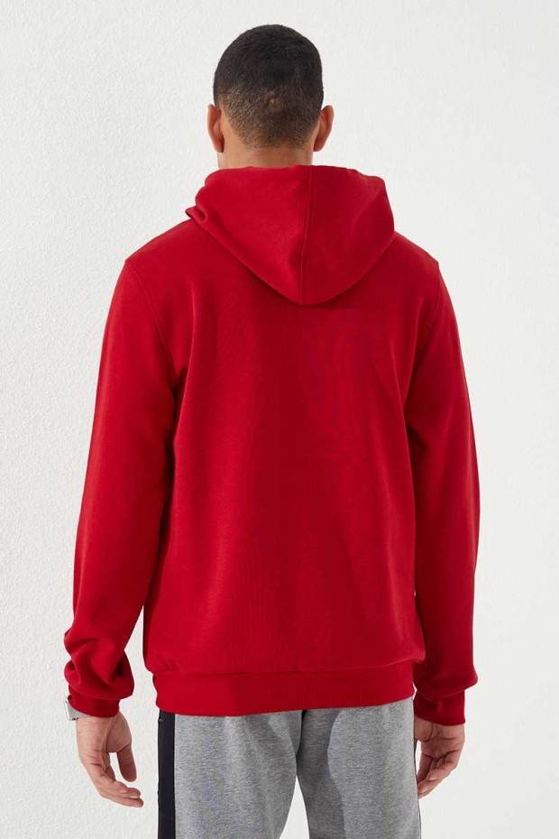 Tommy Life Kırmızı Yazı Nakışlı Standart Kalıp Kapüşonlu Erkek Sweatshirt - 87887. 5 Tommy Life Kırmızı Yazı Nakışlı Standart Kalıp Kapüşonlu Erkek Sweatshirt - 87887. 5