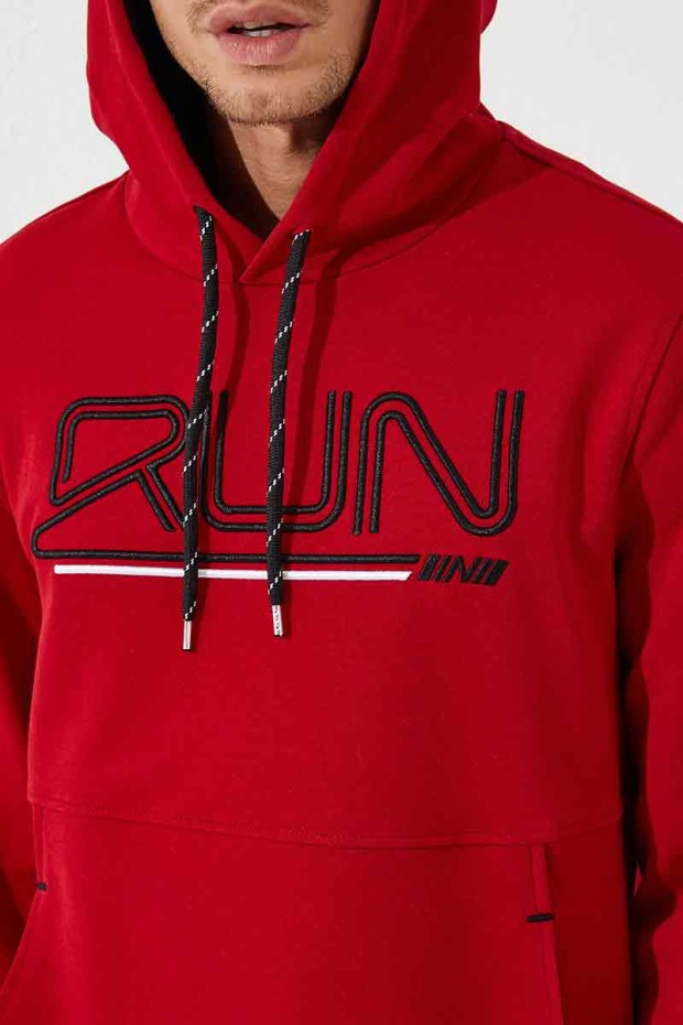 Tommy Life Kırmızı Yazı Nakışlı Standart Kalıp Kapüşonlu Erkek Sweatshirt - 87887. 1 Tommy Life Kırmızı Yazı Nakışlı Standart Kalıp Kapüşonlu Erkek Sweatshirt - 87887. 1