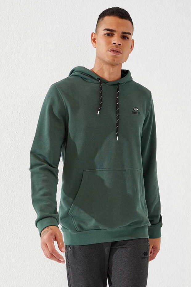 Tommy Life Yeşil Kanguru Cep Standart Kalıp Kapüşonlu Erkek Sweatshirt - 87872. 4 Tommy Life Yeşil Kanguru Cep Standart Kalıp Kapüşonlu Erkek Sweatshirt - 87872. 4