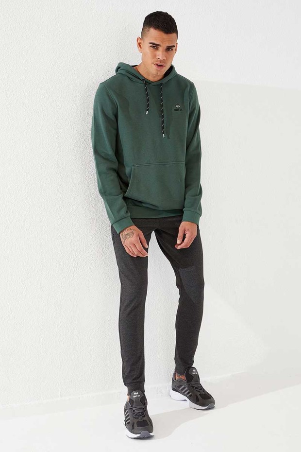 Tommy Life Yeşil Kanguru Cep Standart Kalıp Kapüşonlu Erkek Sweatshirt - 87872. 2 Tommy Life Yeşil Kanguru Cep Standart Kalıp Kapüşonlu Erkek Sweatshirt - 87872. 2
