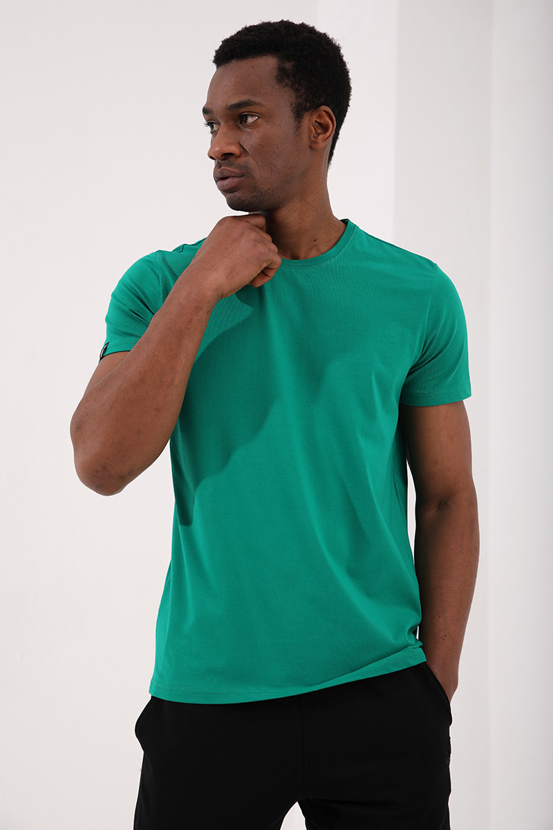 Tommy Life Koyu Yeşil Basic Kısa Kol Standart Kalıp O Yaka Erkek T-Shirt - 87911. 7