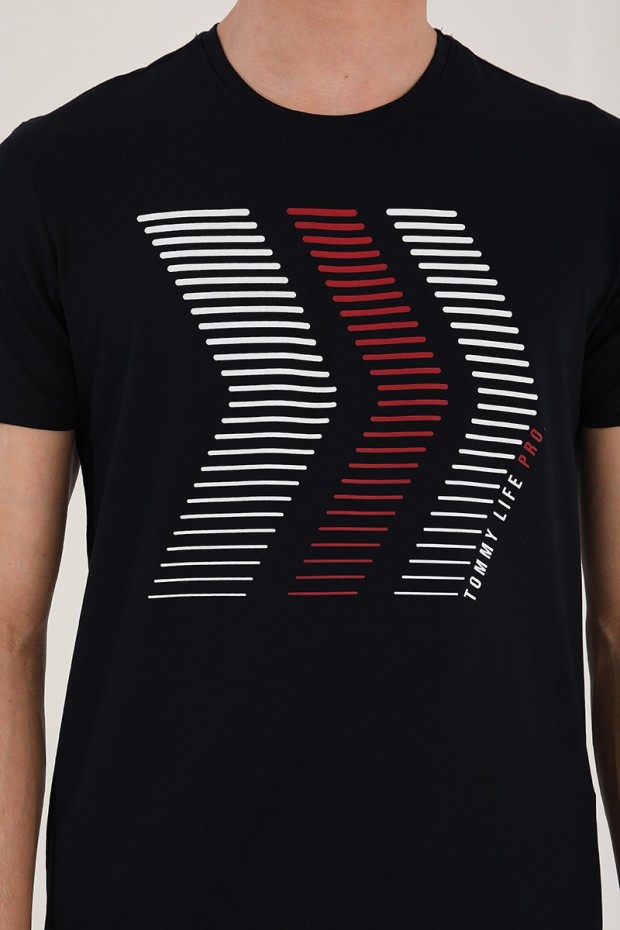Tommy Life Lacivert Karışık Harf Rakam Baskılı Rahat Form O Yaka Erkek T-Shirt - 87960. 8 Tommy Life Lacivert Karışık Harf Rakam Baskılı Rahat Form O Yaka Erkek T-Shirt - 87960. 8