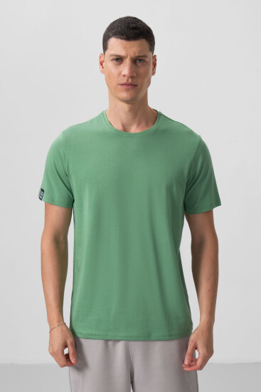 Pastel Yeşil Erkek Basic Kısa Kol Standart Kalıp O Yaka T-shirt - 87911 