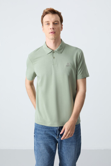 Açık Yeşil Standart Kalıp Basic Polo Yaka Erkek T-Shirt - 87748 