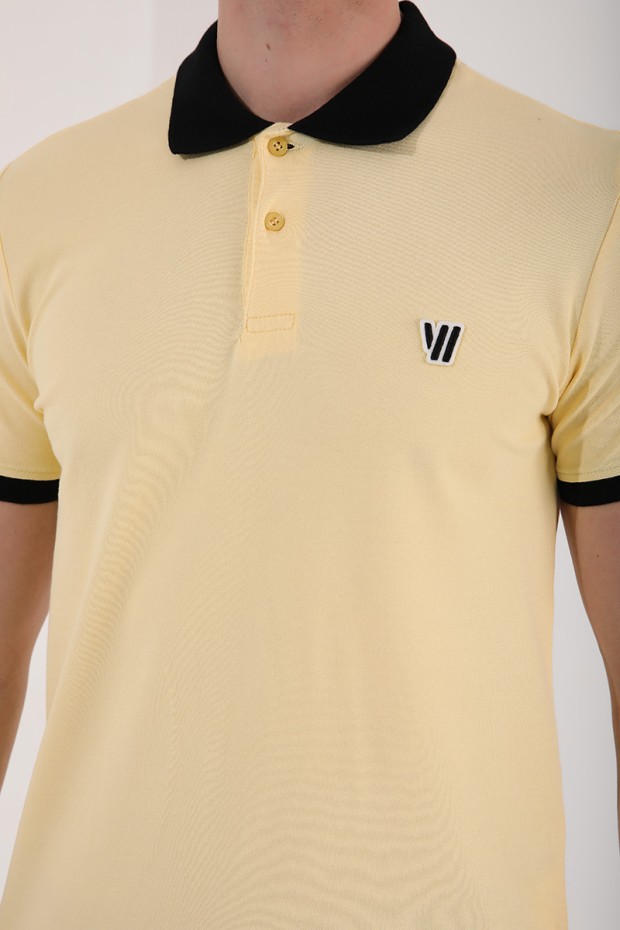 Tommy Life Sarı Basic Göğüs Logolu Standart Kalıp Polo Yaka Erkek T-Shirt - 87938. 4