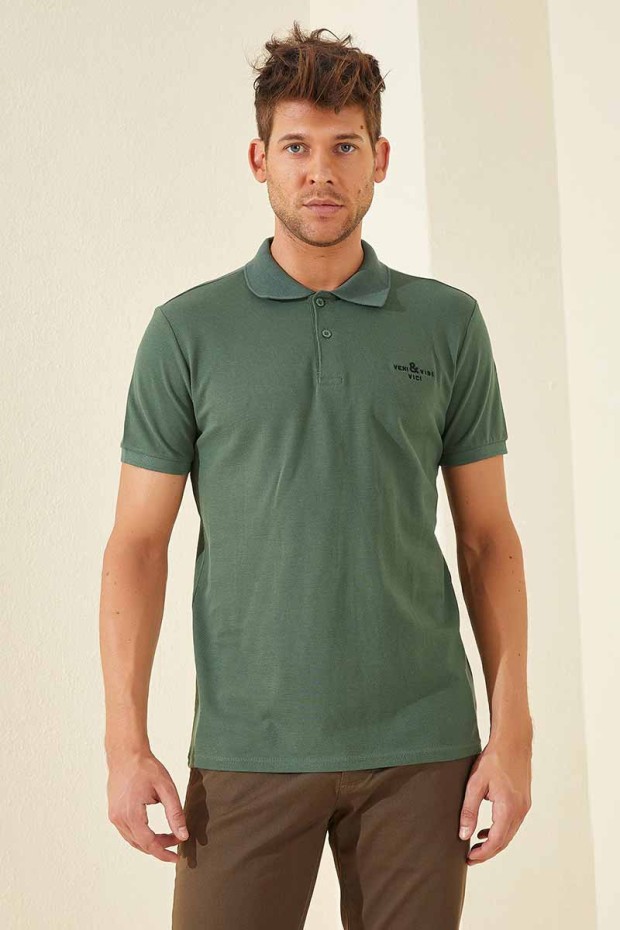 Tommy Life Yeşil Klasik Kısa Kol Standart Kalıp Polo Yaka Erkek T-Shirt - 87787. 1