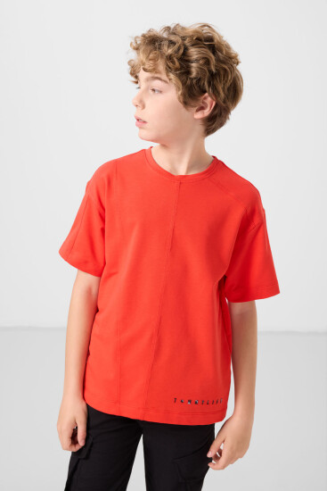 Fiesta Pamuklu Yumuşak Dokulu Oversize Basic Erkek Çocuk T-Shirt - 11297 