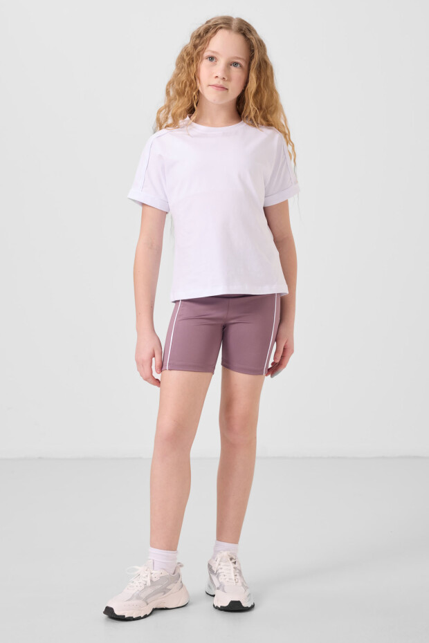 Gül Kurusu Esnek Standart Fit Basic Performans Kız Çocuk Tayt - 75189 - 4