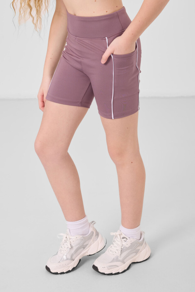 Gül Kurusu Esnek Standart Fit Basic Performans Kız Çocuk Tayt - 75189 - 1