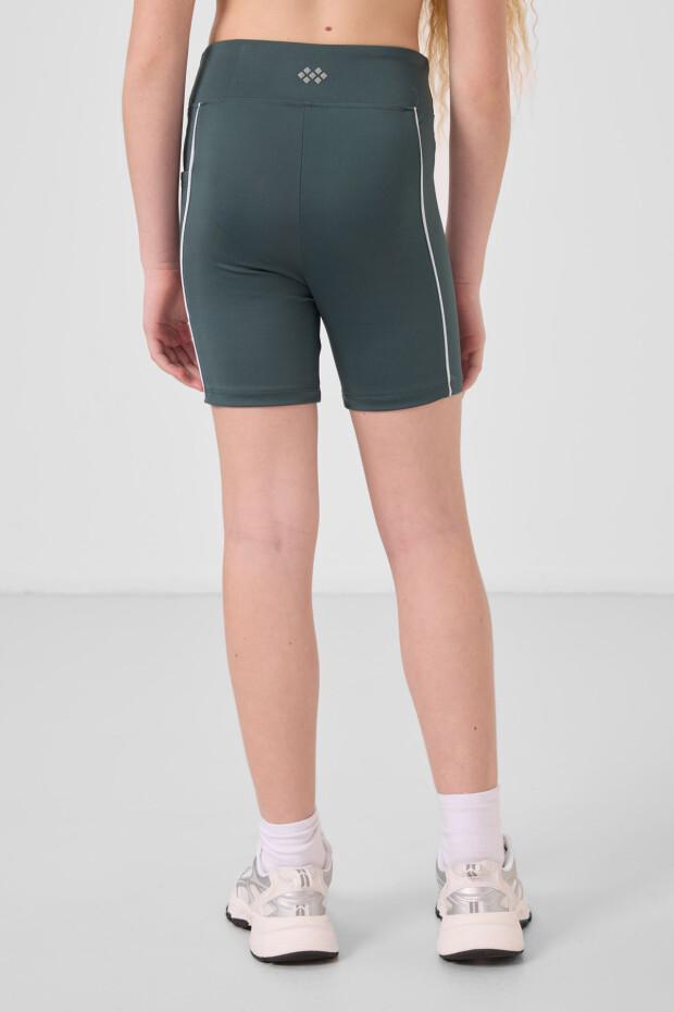 Orman Yeşili Esnek Standart Fit Basic Performans Kız Çocuk Tayt - 75189 - 5