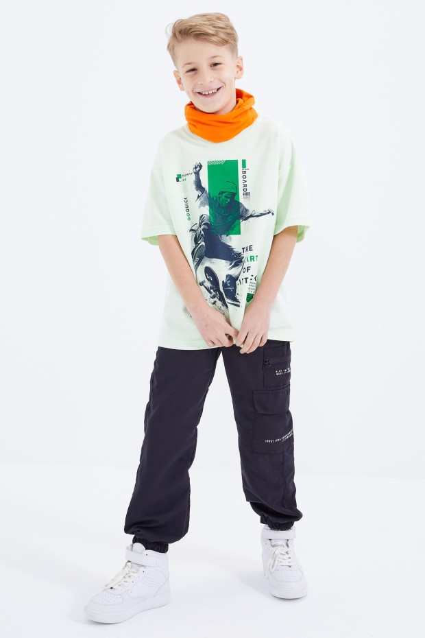 Tommy Life Açık Yeşil Baskılı Kısa Kollu O Yaka Erkek Çocuk T-Shirt - 10912. 3