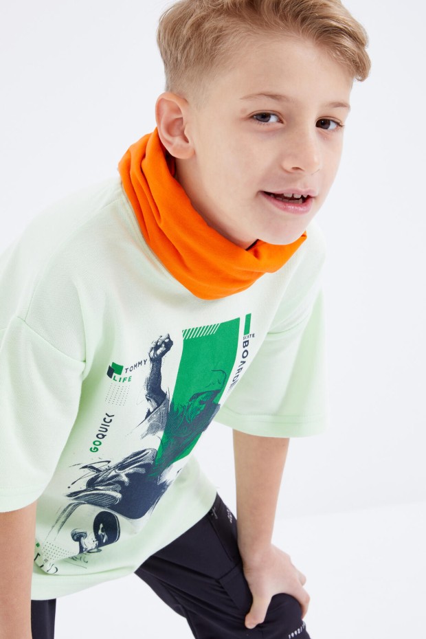 Tommy Life Açık Yeşil Baskılı Kısa Kollu O Yaka Erkek Çocuk T-Shirt - 10912. 6