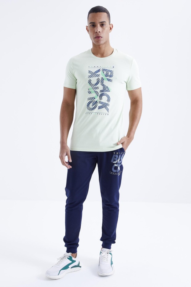 Tommy Life Açık Yeşil - İndigo Baskı Detaylı O Yaka Standart Kalıp Manşetli Erkek Eşofman Takım - 85173. 1 Tommy Life Açık Yeşil - İndigo Baskı Detaylı O Yaka Standart Kalıp Manşetli Erkek Eşofman Takım - 85173. 1