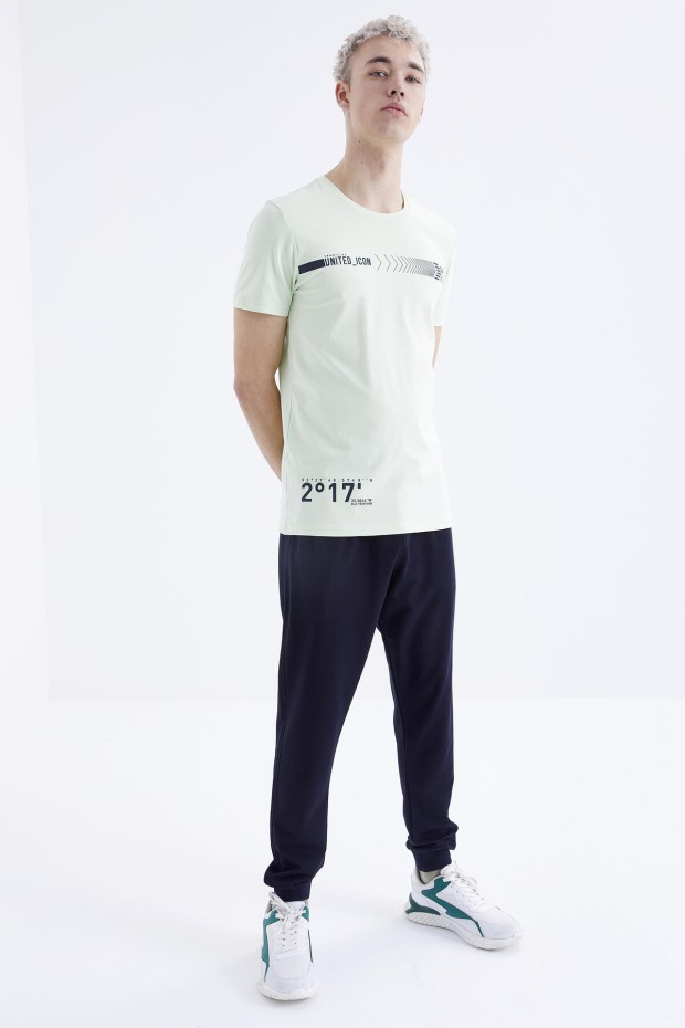 Tommy Life Açık Yeşil - Lacivert Baskı Detaylı O Yaka Standart Kalıp Manşetli Erkek Eşofman Takım - 85175. 5 Tommy Life Açık Yeşil - Lacivert Baskı Detaylı O Yaka Standart Kalıp Manşetli Erkek Eşofman Takım - 85175. 5