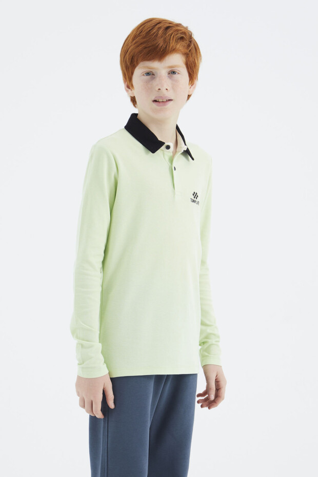 Açık Yeşil Polo Yaka Basic Erkek Çocuk T-Shirt - 11171 - 6