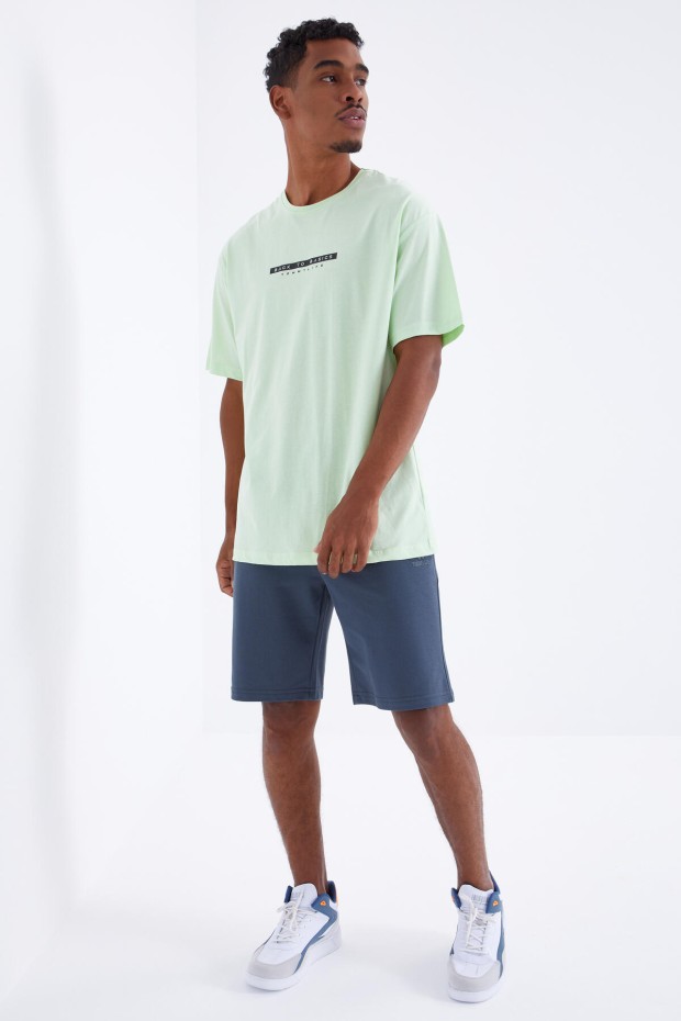 Tommy Life Açık Yeşil Sırtı Yazı Baskılı O Yaka Erkek Oversize T-Shirt - 88100. 5 Tommy Life Açık Yeşil Sırtı Yazı Baskılı O Yaka Erkek Oversize T-Shirt - 88100. 5