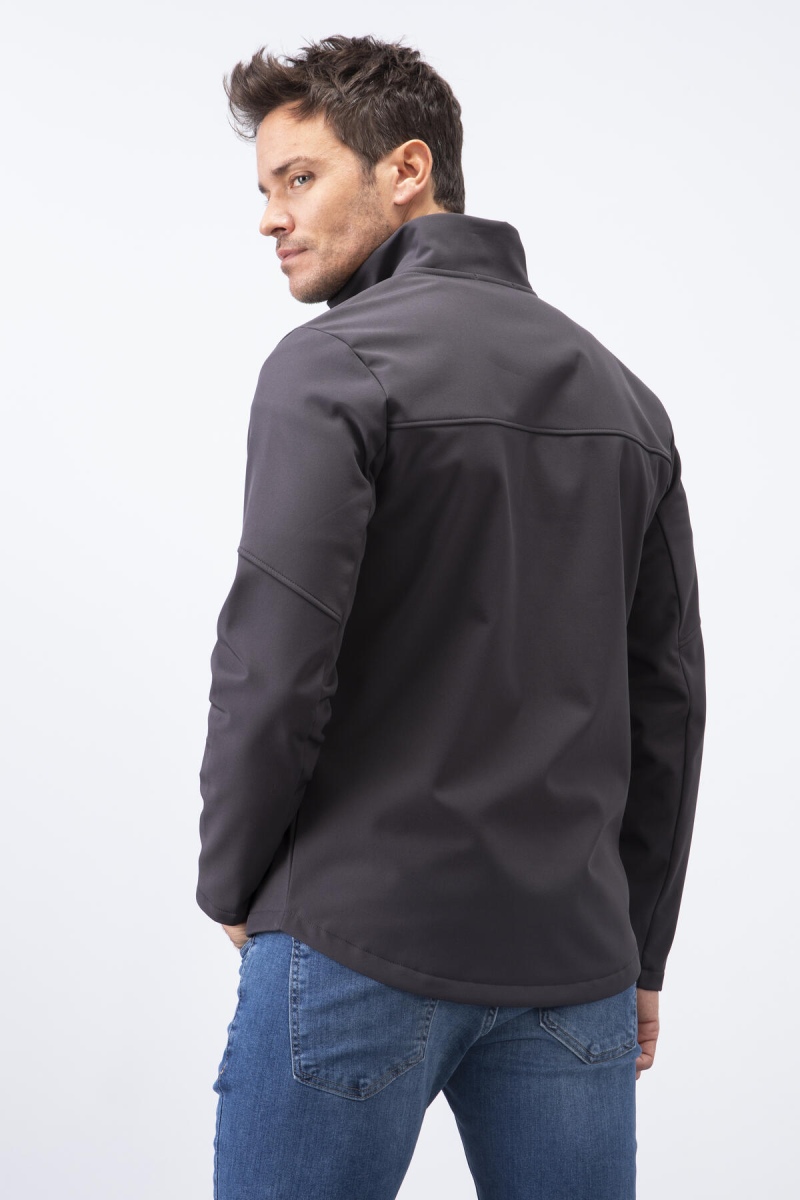 Tommy Life Antrasit Fermuarlı Dik Yaka Su ve Rüzgar Geçirmez Softshell Erkek Mont - 88050. 7 Tommy Life Antrasit Fermuarlı Dik Yaka Su ve Rüzgar Geçirmez Softshell Erkek Mont - 88050. 7