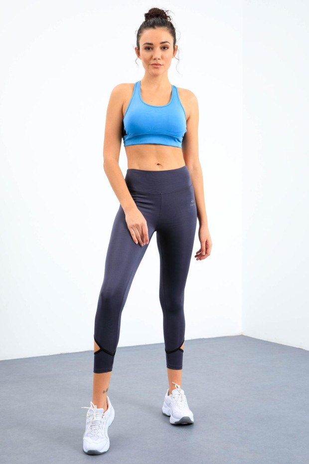 Tommy Life Antrasit Bilekleri Pencereli Yüksel Bel Slim Fit Dar Paça Kadın Tayt - 94610. 3 Tommy Life Antrasit Bilekleri Pencereli Yüksel Bel Slim Fit Dar Paça Kadın Tayt - 94610. 3