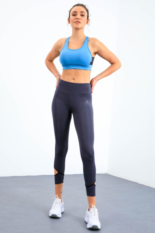 Tommy Life Antrasit Bilekleri Pencereli Yüksel Bel Slim Fit Dar Paça Kadın Tayt - 94610. 6 Tommy Life Antrasit Bilekleri Pencereli Yüksel Bel Slim Fit Dar Paça Kadın Tayt - 94610. 6