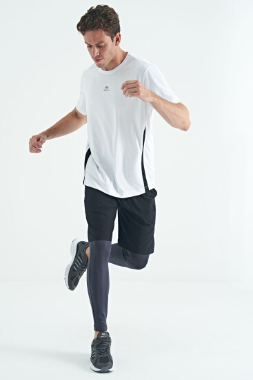 Antrasit Logo Baskılı Yüksek Bel Slim Fit Aktif Spor Erkek Tayt - 84989 